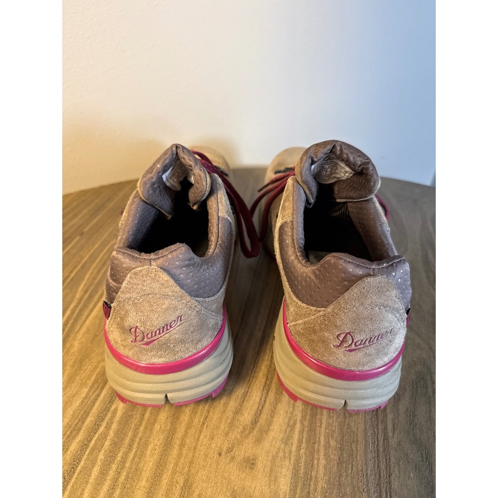 Danner Mountain 600 Low Hiking Shoes Women 9.5 Taupe Plum Gray Waterproof Vibram - Picture 2 of 10